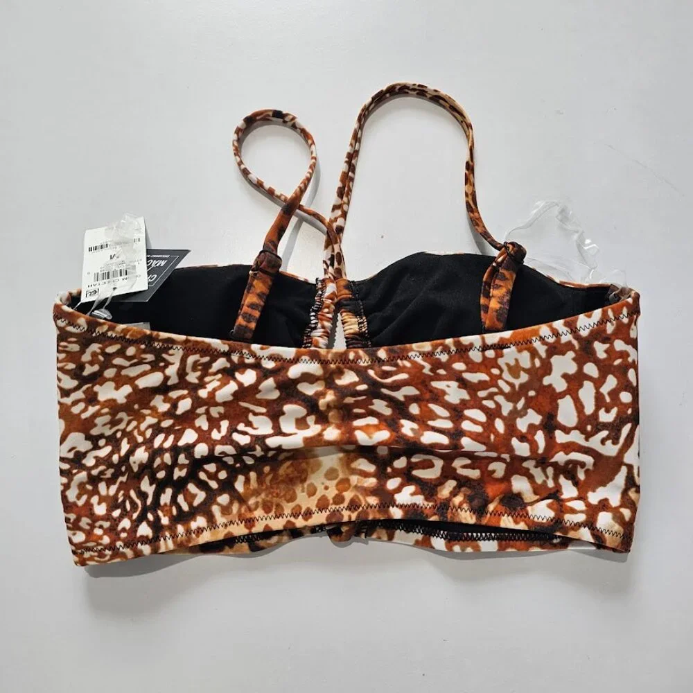 Bar III Glam Cheetah Bandeau Swim Top